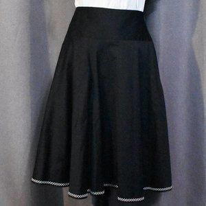 Black with white embroidered bottom